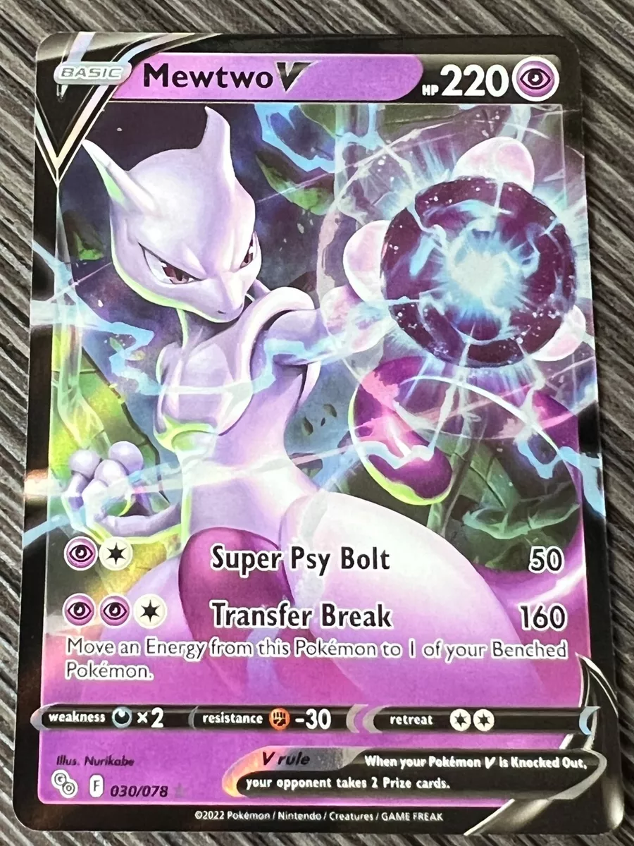 Pokemon Mewtwo V 30/78 Pokemon Go Ultra Rare Holo Card Near Mint English