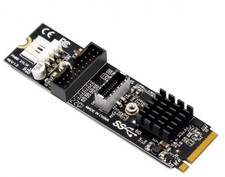 M.2 NVME MKEY to USB3.0 Adapter with 19 Pin Header and USB3.1 Type-E Connector