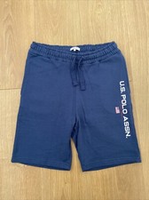 Image of US Polo Assn Junior Boys Navy Cotton Drawstring Shorts 14-15 Years