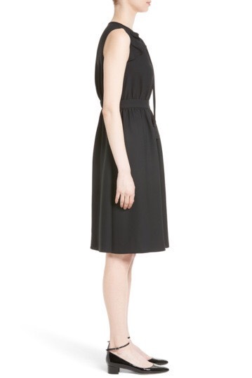 即発★KATE SPADE★crepe ruffle fit and flare ワンピース New Kate Spade New York Crepe Ruffle Fit and Flare Dress