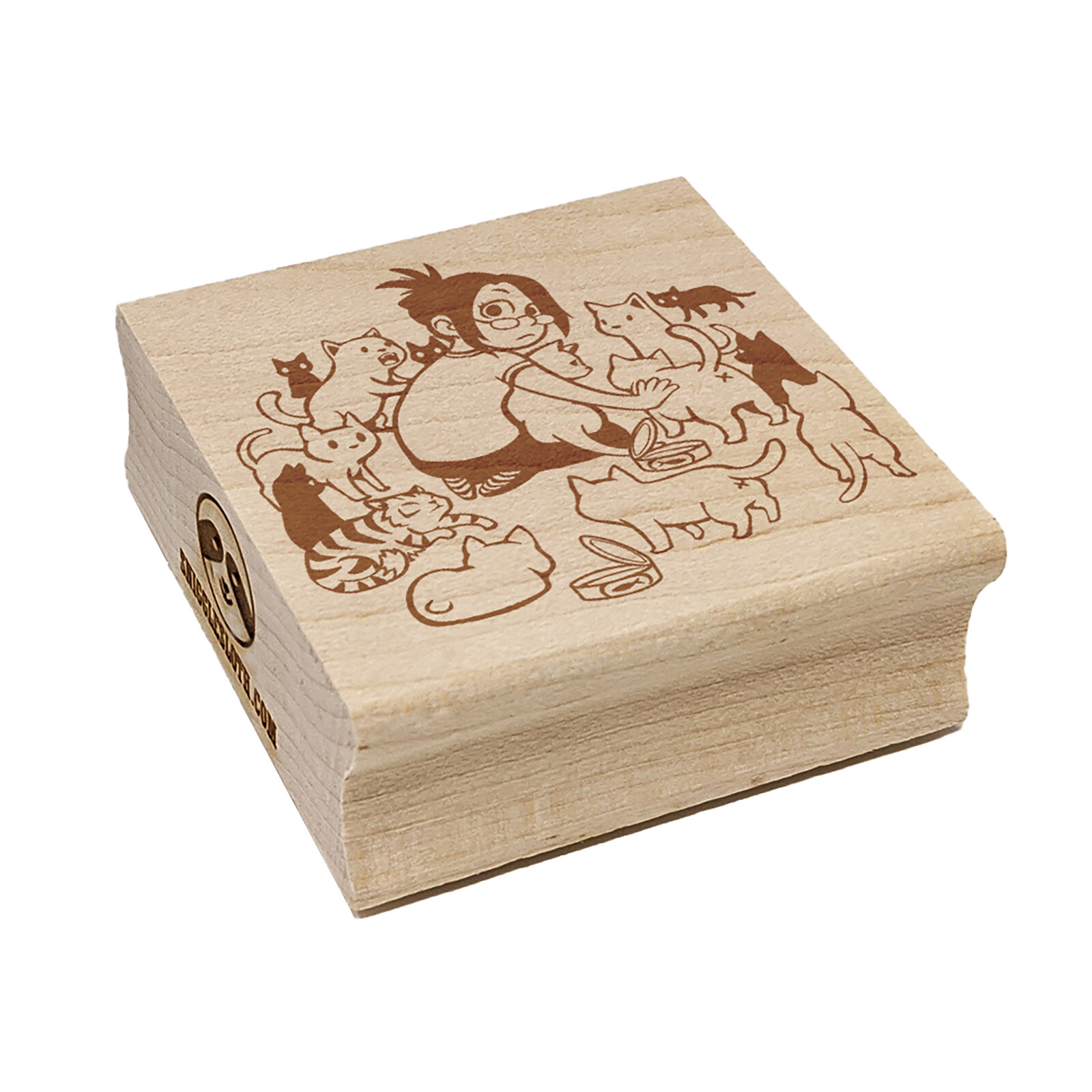 Crazy Cat Lady Surrounded Square Rubber Stamp for Stamping Crafting