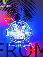 Pabst Blue Ribbon Beer Acrylic 17"x14" Neon Light Sign Lamp Bar Open Wall Decor