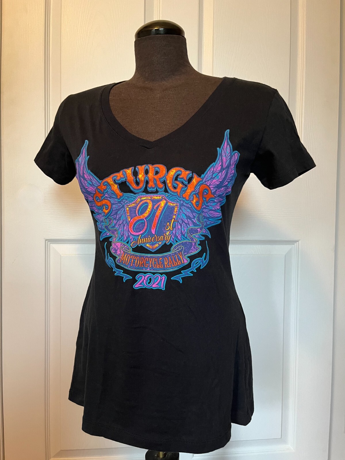 2021 Sturgis Motorcycle Rally Ladies Biker T Shirt Sz… Gem