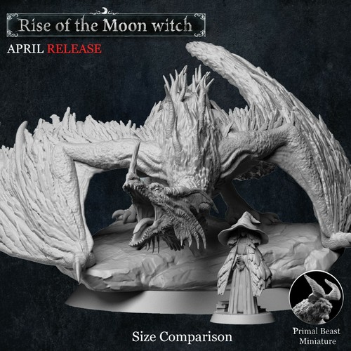 Elder Dragon Primal Beast Miniatures 32mm scale D&D RPG Pathfinder Drake Mini - Picture 4 of 4