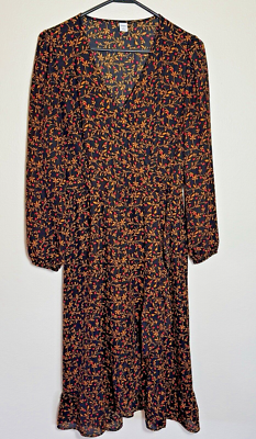 old navy brown floral dress Daphne Brown Floral Ruffle Maxi Dress