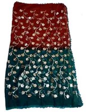 Heavy Vintage Dupatta Georgette Sequined Embroidered Long Stole Wrap scarf Hijab