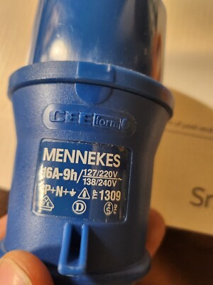 Lot Of 5 MENNEKES 1309 ELECTRICAL PLUG  16A-9H 1309 
