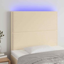 vidaXL Testiera a LED Crema 100x5x118/128 cm in Tessuto