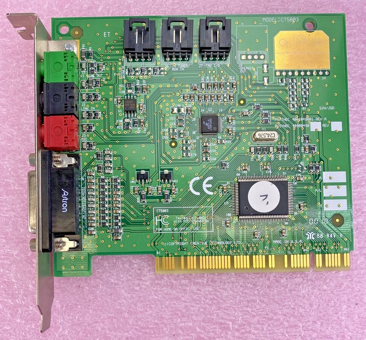 vintage Creative Labs CT5803 Audio PCI 9937 ASSY 04 Rev A 6001238 sound