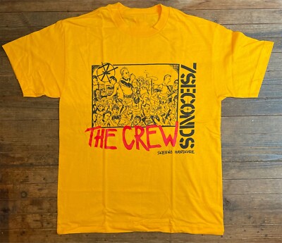 Vtg 7 Seconds Band The Crew Cotton Yellow All Size Shirt For Men SE223
