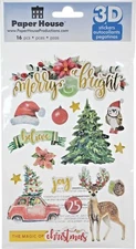Paper House Production 3D Stickers - MERRY & BRIGHT II - 16 pcs
