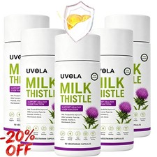 Uvola Milk Thistle Supplement, 80% Silymarin Liver Support Formula,90 Capsules