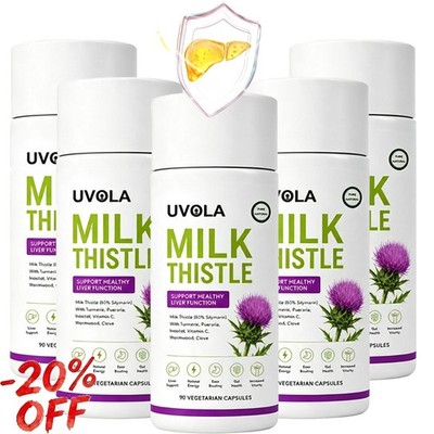 Uvola Milk Thistle Supplement, 80% Silymarin Liver Support Formula,90 Capsules