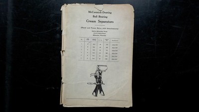 McCormick-Deering Ball Bearing Cream Separators Manual Milwaukee 1927