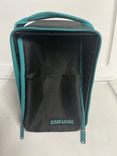 Vintage Case Logic 15 CD Storage Carrying Case Teal and Black Ridgid Plastic