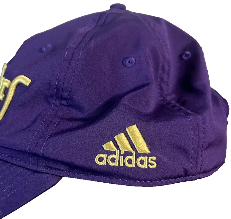Adidas Universidad de Washington HUSKIES DAWGS Púrpura Béisbol Correa Gorra Gorra Foto 2 de 3