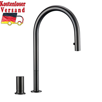 Bathroom Kitchen Basin Faucet Deck Mounted Hot & Cold Water  Chrome and Black Si