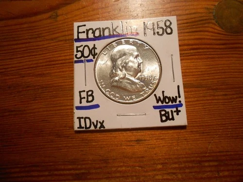 1958 silver Franklin Half Dollar BU+ TERRIFIC!!!! FBL!!!! WOW!!!!!