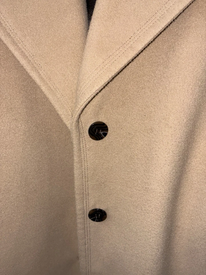 Abrigo de invierno Calvin Klein Peacoat para mujer grande clásico con botones tostado Foto 4 de 4