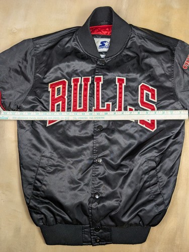 Vintage Chicago Bulls Starter Satin Jacket Mens Medium Patch NBA - Picture 4 of 15