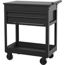 28-inch Steel Mechanics Tool Cart 500 Lb Capacity Powder-coated Finish Black