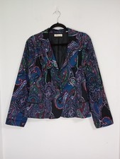 Coldwater Creek Multicolor Paisley Print Blazer Jacket Size 12 Button Front