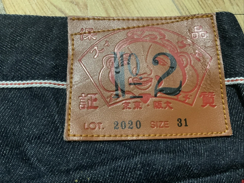 Pantalones de mezclilla para mujer Evisu 31 azul oscuro tela Japón varios bolsillos con logotipo PEC Foto 4 de 4