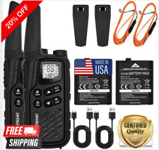 2 CONFEZIONI Walkie Talkie Lungo Raggio 100 Miglia Cuffie Ricarica Radio Bidirezionali Impermeabili