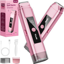 Electric Bikini Trimmer for Women: IPX7 Waterproof Dual Head Cordless Electric S
