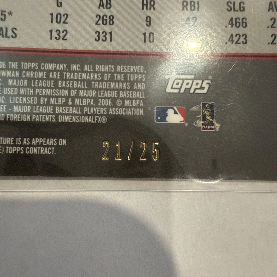 2006 Ryan Church /25 Bowman Chrome #71 Orange Refractor RARE Foto 3 de 3