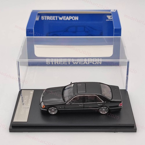 Modellino auto 1/64 Street Weapon Benz W140 S600 nero limitato 499 pressofuso collezione - Foto 1 di 10