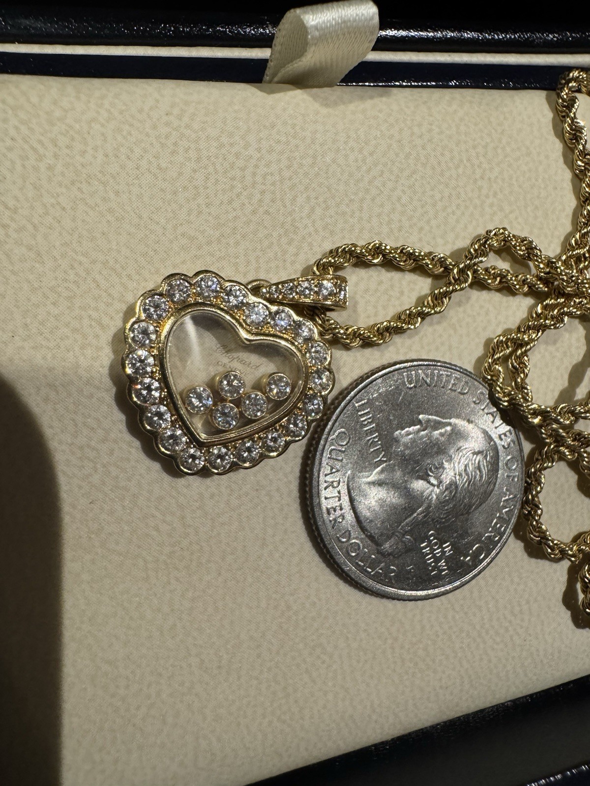 Chopard Diamond 18k Pendant Necklace Solid Yellow… - image 5