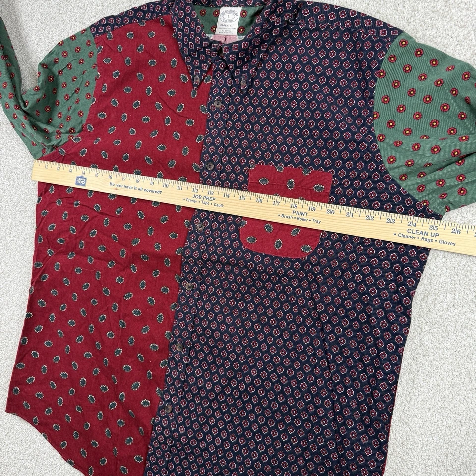 Camisa Brook’s Brothers de pana estampada en bloques de colores para hombre talla grande Foto 3 de 4