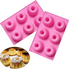 2 Stück Mini Gugelhupfform Silikon, Ø 7 cm Gugelhupf Kuchenform Klein Savarin...