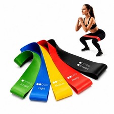 Resistance Bands Set of 5 Loop Exercise Bands for Yoga Fitness Workout Gym
