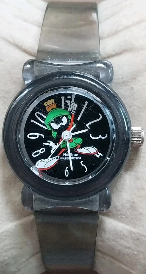 Reloj de cuarzo vintage Armitron Marvin the Martian Warner Bros Looney Tunes nuevo 🔋 Foto 2 de 4
