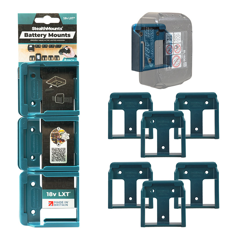 StealthMounts Battery Mounts for Makita 18V LXT Batteries - 6 Pack