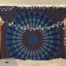 Bless International Handmade Indian hippie Bohemian Psychedelic Peacock Manda...