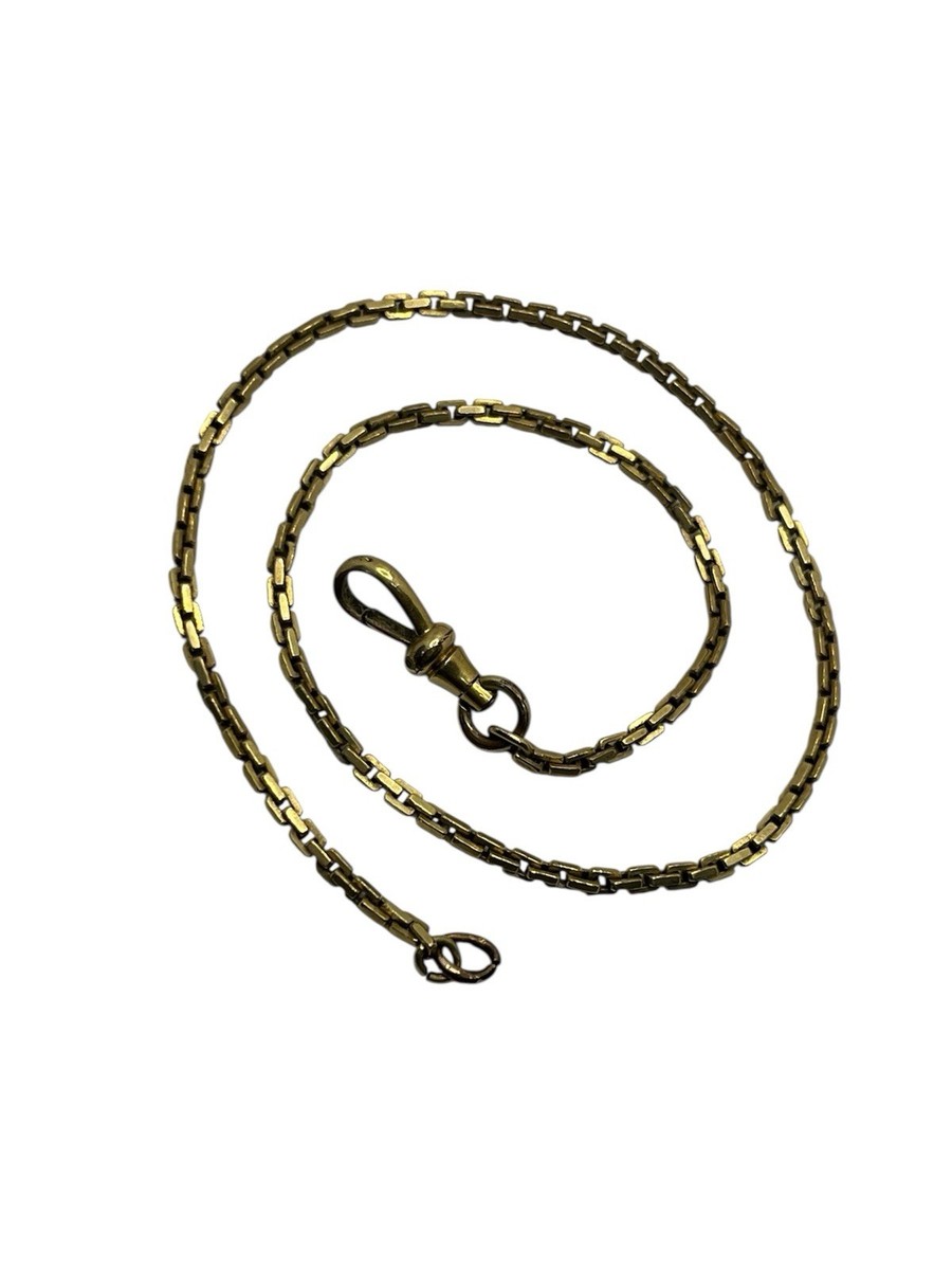 20世紀初頭｜アメリカ｜Simmons社｜ウォッチチェーン Simmons Albert dog clip pocket watch chain gold tone vintage | eBay