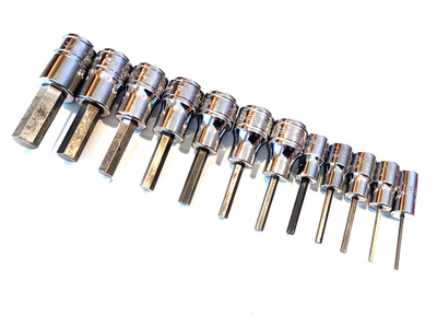 #ad Snap On 12 Piece Combination Drive SAE Hex Driver Bit Socket Set 212EFTAY NICE $199.95