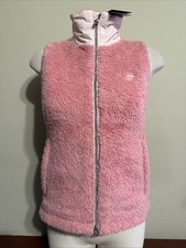 ZERO RESTRICTION WOMENS BREE SHERPA VEST XS ROSEWOOD PINK GOLF NEW NWT CLUB LOGO