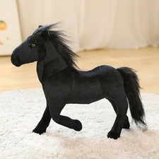 Horse Running Black 13 Inch Stuffed Animal Plush Toys Toddler Dolls Kids Gifts