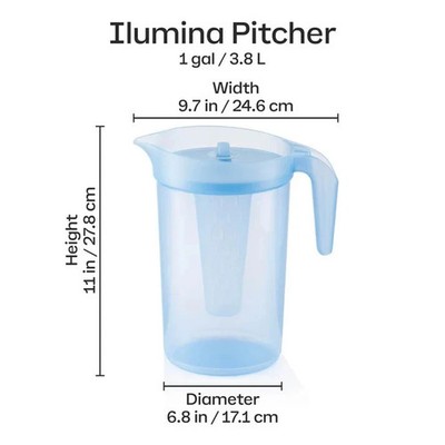 Tupperware 1 gallon tea, fruit, water infusion blue PITCHER NEW