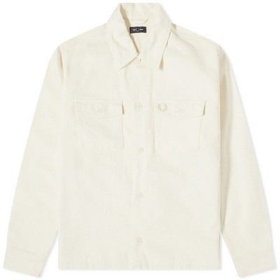 Fred Perry Bedford Corduroy Overshirt In Ecru So XL Used