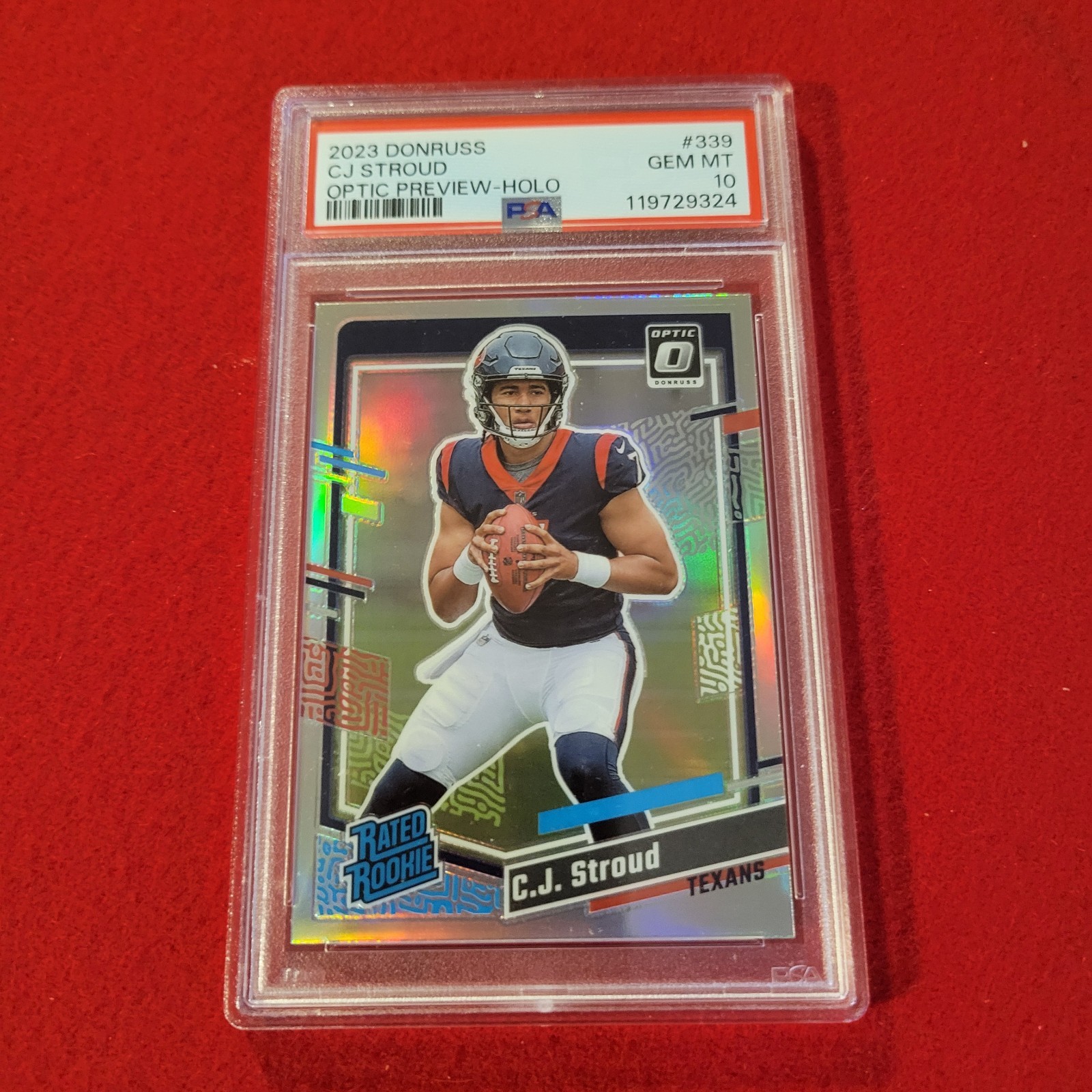 2023 Panini Donruss - Rated Rookie C.J. Stroud #339 Optic Preview Holo Prizm RC