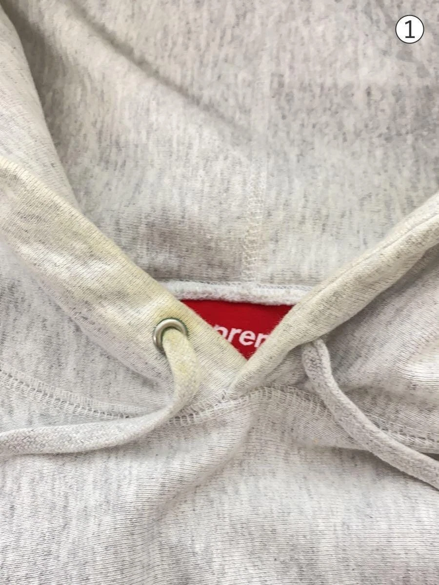 Felpa Supreme con cappuccio L cotone grigio usata