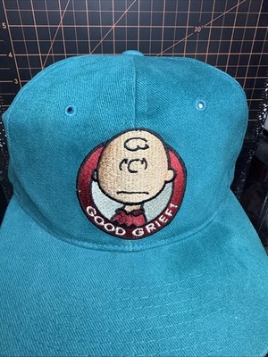 Peanuts Charlie Brown Good Grief Snapback Hat VTG American Needle