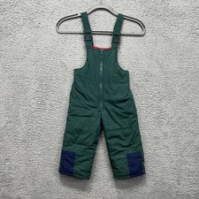 OshKosh B'gosh Snow Bib Pants Toddler 3T Green Insulated Winter Overalls