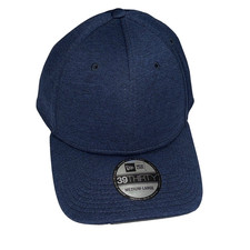 New Era 39Thirty Baseball Cap Mens Med Large M/L Blue Polyester Stretch Fit Hat