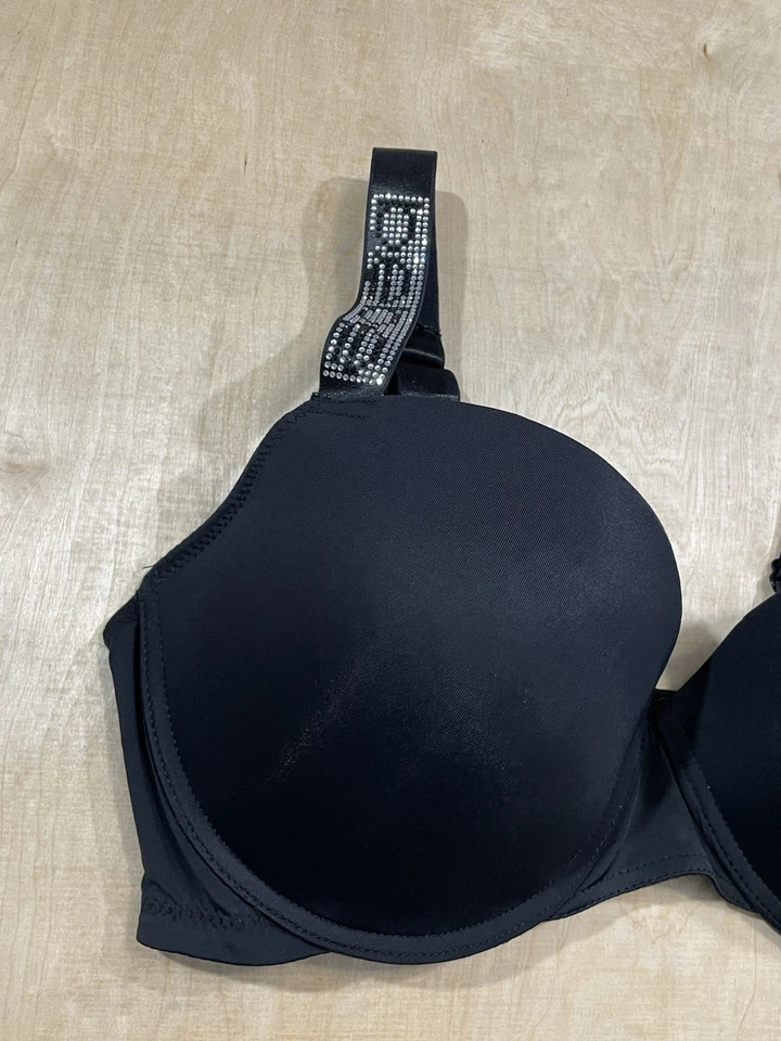 Sutiã Bebe Push Up Shine alça de strass tamanho 38D, preto - Imagem 4 de 4